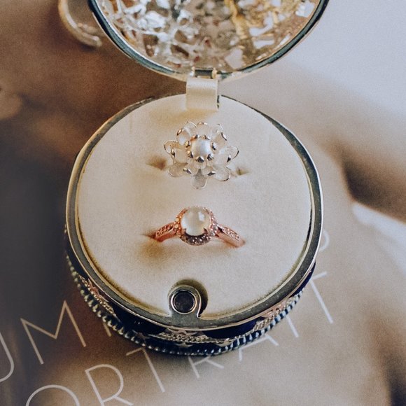 925 Sterling Silver Genuine Freshwater Pearl Ring Resizable Dainty Open Ring Her - Picture 7 of 10